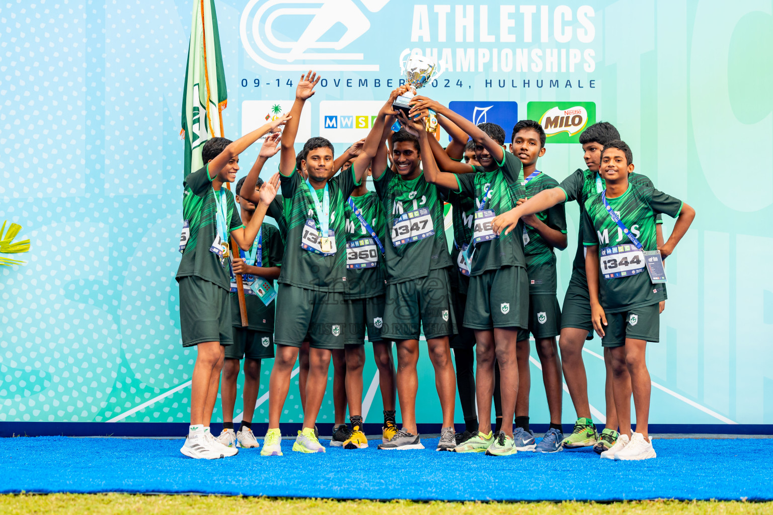 Day 6 of MWSC Interschool Athletics Championships 2024 held in Hulhumale Running Track, Hulhumale, Maldives on Thursday, 14th November 2024. Photos by: Nausham Waheed / Images.mv