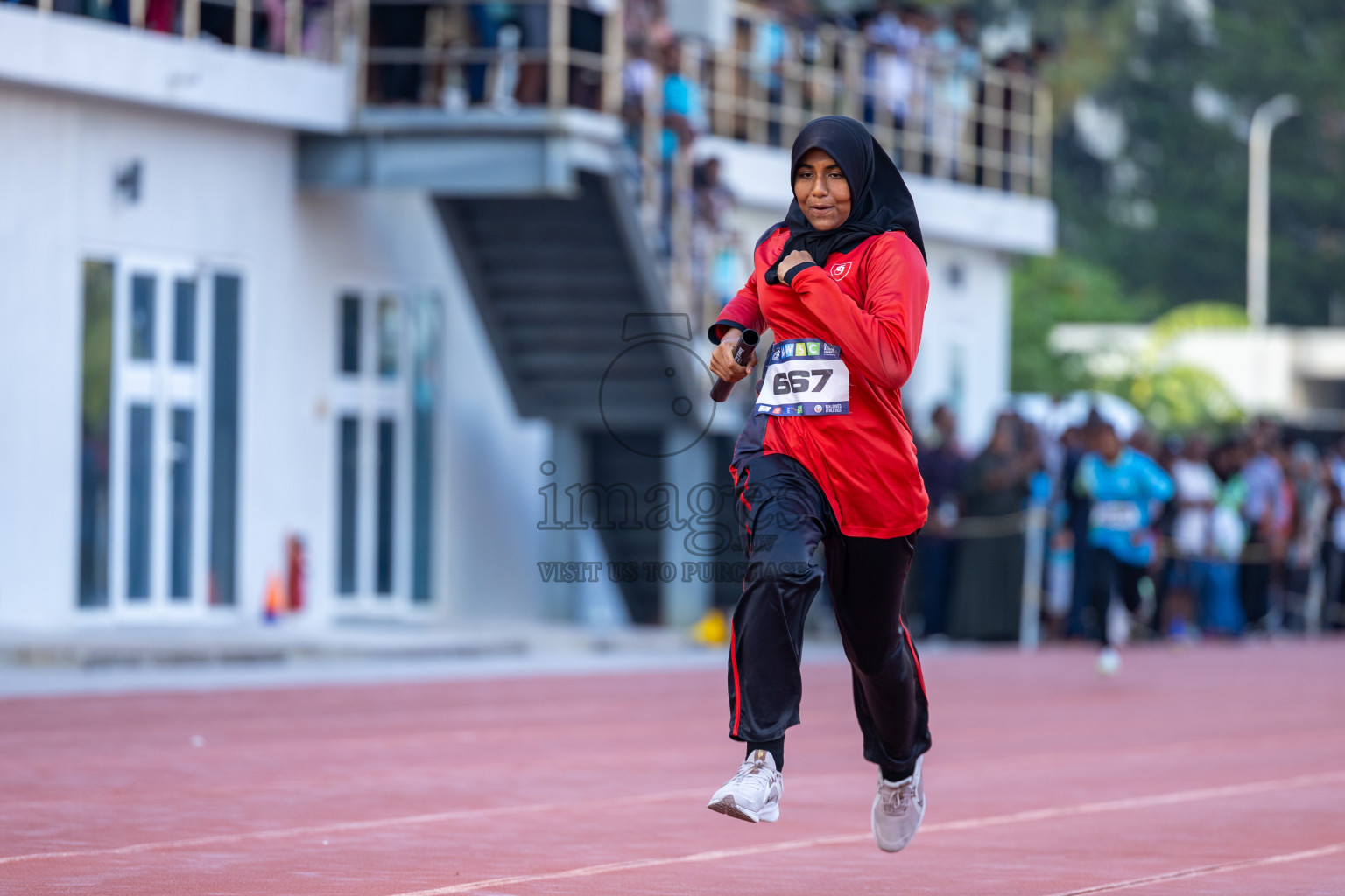 Day 5 of MWSC Interschool Athletics Championships 2024 held in Hulhumale Running Track, Hulhumale, Maldives on Wednesday, 13th November 2024. Photos by: Ismail Thoriq / Images.mv