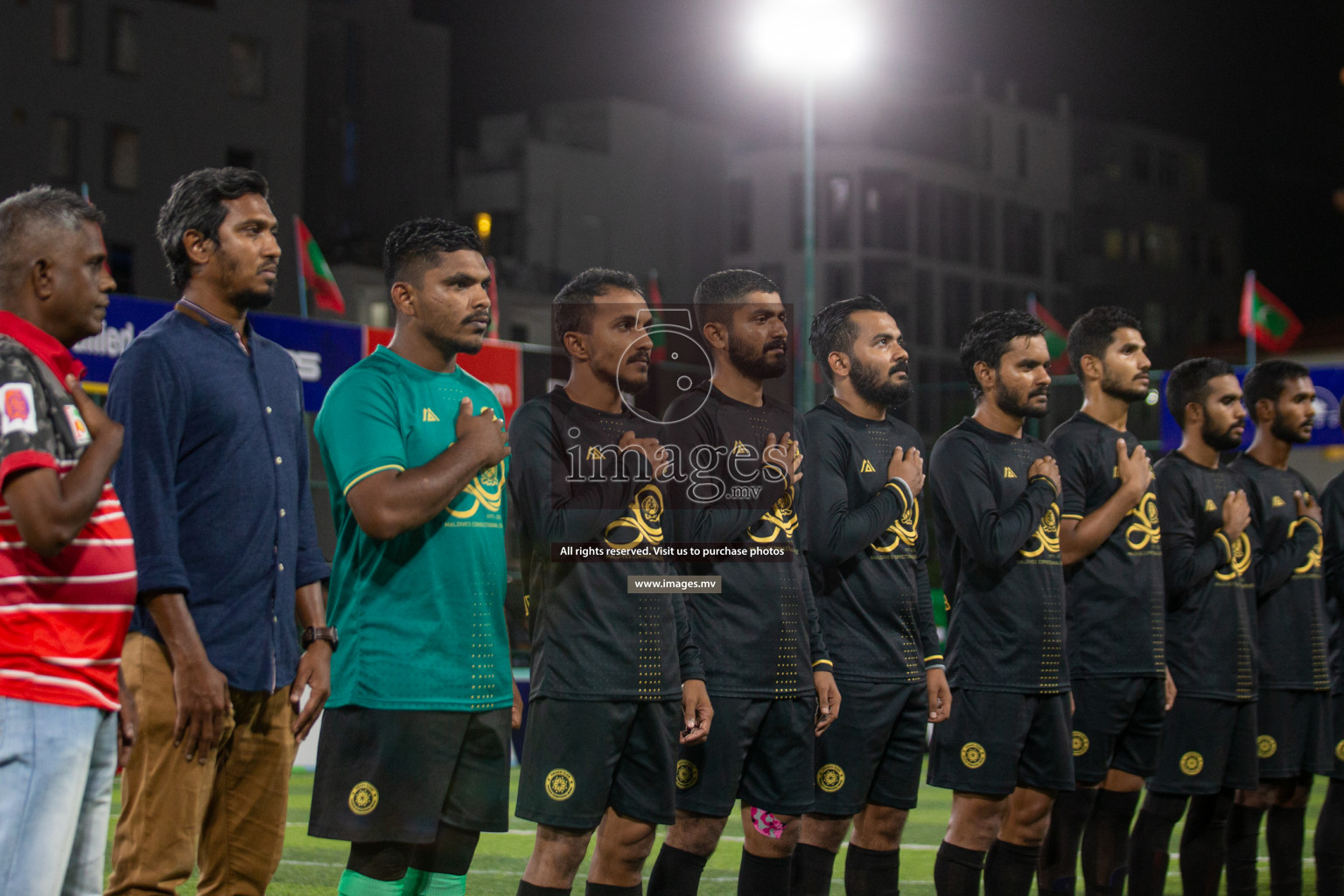 Prison Club vs MACL in the Quarter Finals of Club Maldives 2021 held at Hulhumale;, on 12th December 2021 Photos: Nasam / images.mv