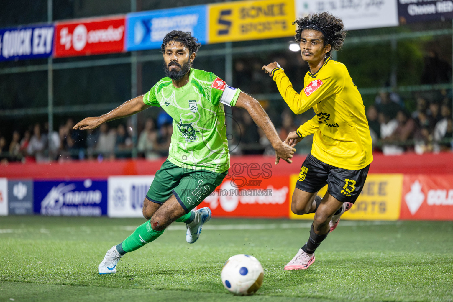 F. Biledhoo VS F. Magoodhoo in Day 7 of Golden Futsal Challenge 2025 was held on Saturday, 11th January 2025, in Hulhumale', Maldives Photos: Hassan Simah / images.mv