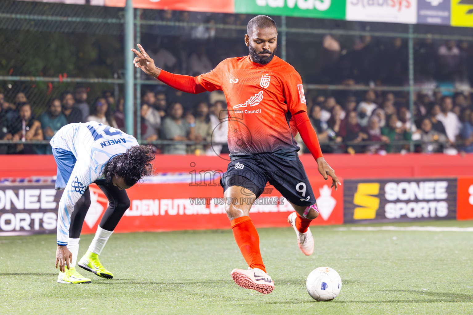 L Gan vs L Maabaidhoo in Day 14 of Golden Futsal Challenge 2025 was held on Saturday, 18th January 2025, in Hulhumale', Maldives. Photos: Ismail Thoriq / images.mv