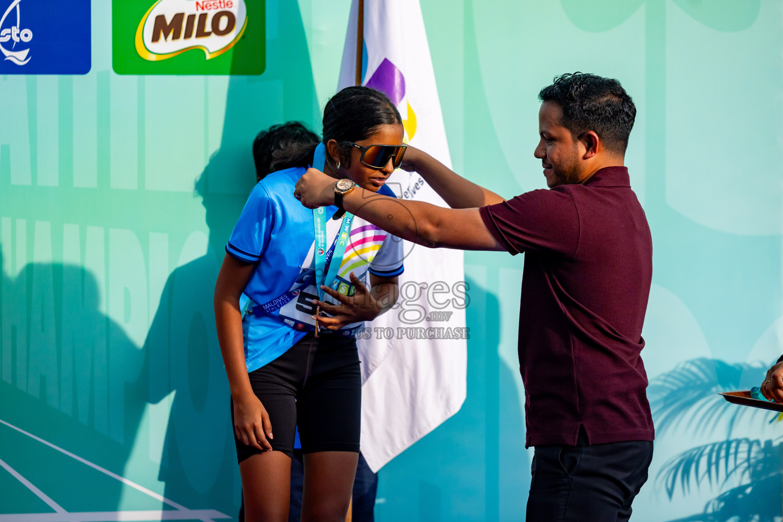 Day 6 of MWSC Interschool Athletics Championships 2024 held in Hulhumale Running Track, Hulhumale, Maldives on Thursday, 14th November 2024. Photos by: Nausham Waheed / Images.mv