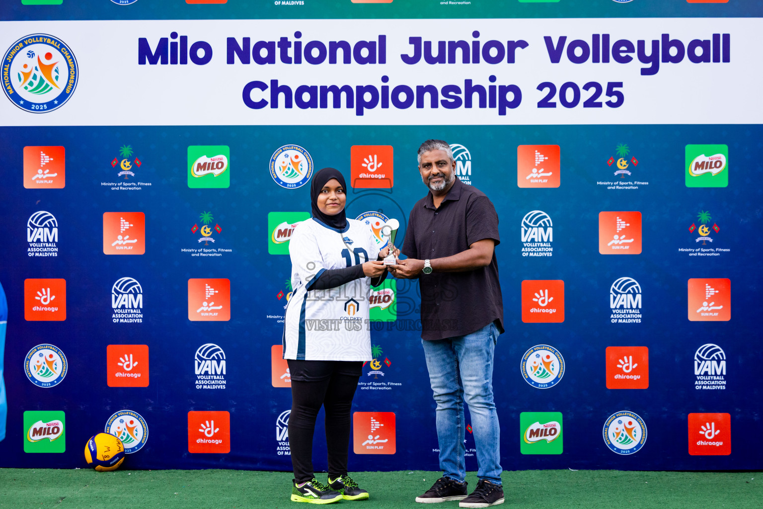 Club rising star academy vs Sports club city in Milo National Junior Volleyball Championship 2025 Day 2 was held on Sunday, 23rd November 2025 at Ekuveni Turf Court Male', Maldives. Photos: Nausham Waheed / images.mv