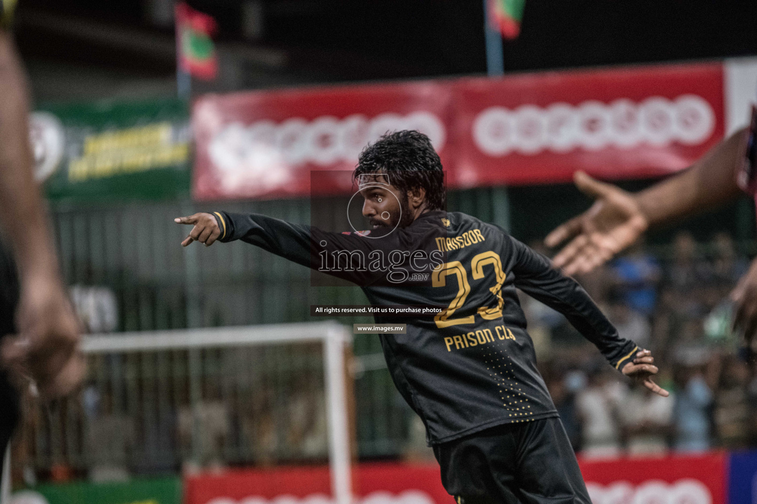 Prison Club vs MACL in the Quarter Finals of Club Maldives 2021 held at Hulhumale;, on 12th December 2021 Photos: Nausham / images.mv