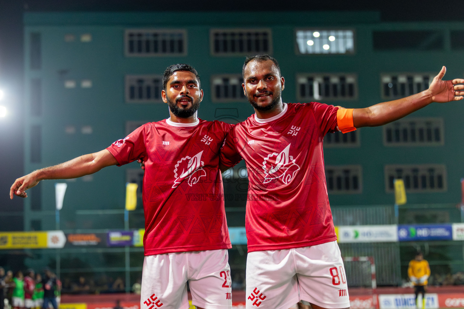 K. Maafushi vs K. Kaashidhoo in Day 28 of Golden Futsal Challenge 2024 was held on Sunday , 11th February 2024 in Hulhumale', Maldives Photos: Mohamed Mahfooz Moosa / images.mv