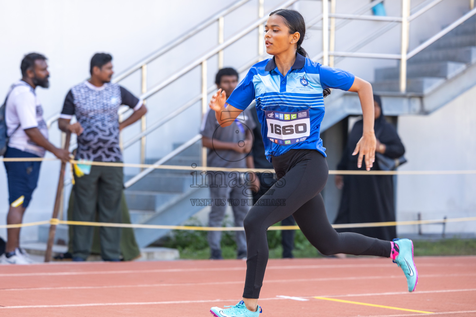 Day 6 of MWSC Interschool Athletics Championships 2024 held in Hulhumale Running Track, Hulhumale, Maldives on Thursday, 14th November 2024. Photos by: Ismail Thoriq / Images.mv