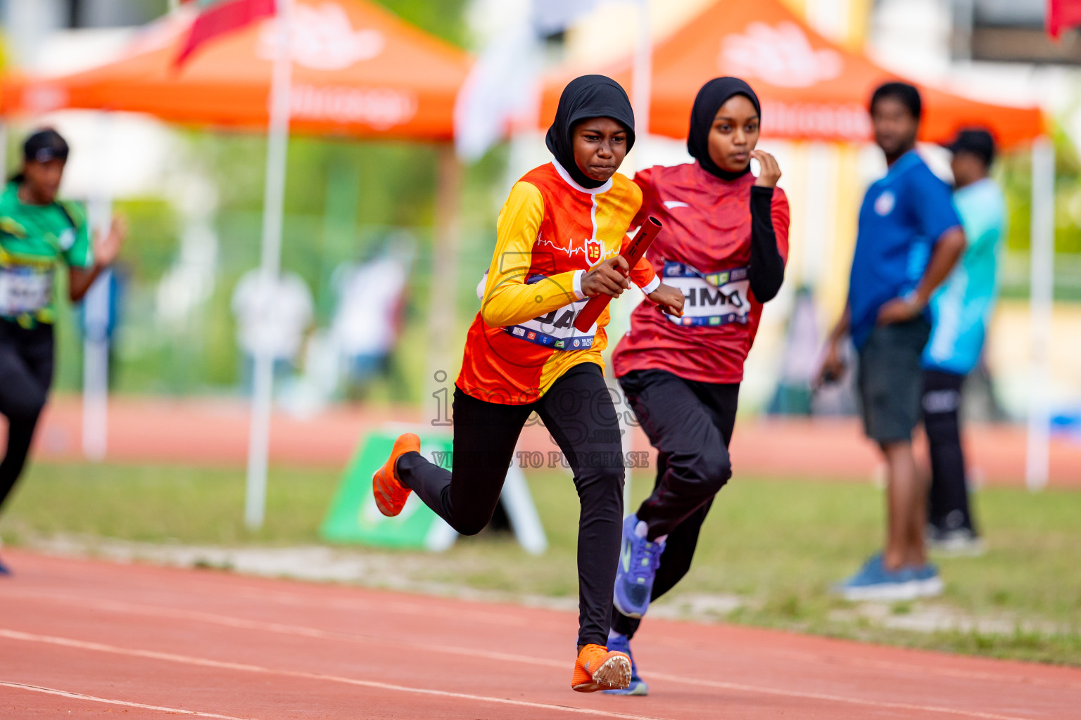 Day 6 of MWSC Interschool Athletics Championships 2024 held in Hulhumale Running Track, Hulhumale, Maldives on Thursday, 14th November 2024. Photos by: Nausham Waheed / Images.mv