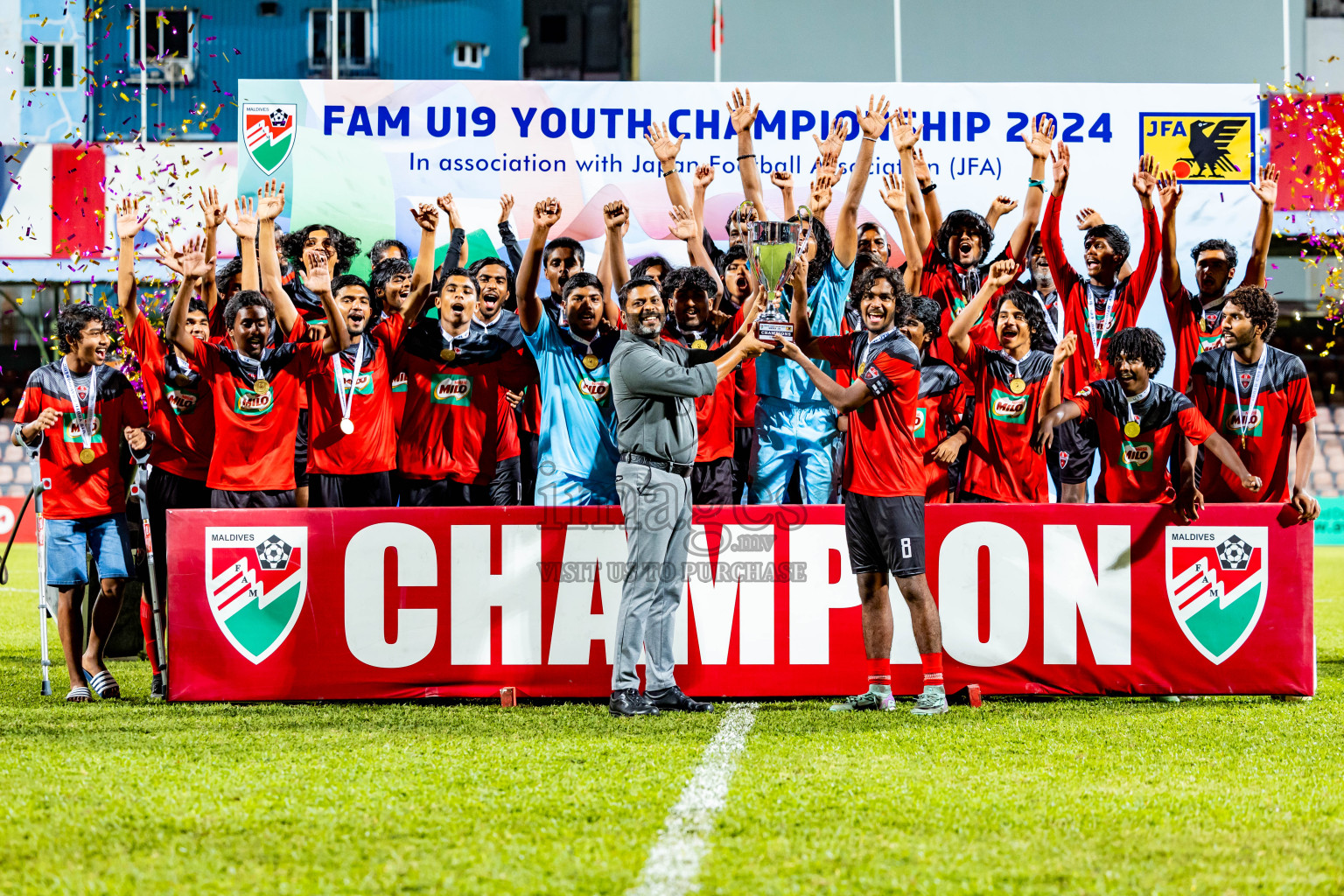 Super United Sports vs TC Sports Club in the Final of Under 19 Youth Championship 2024 was held at National Stadium in Male', Maldives on Monday, 1st July 2024. Photos: Nausham Waheed / images.mv