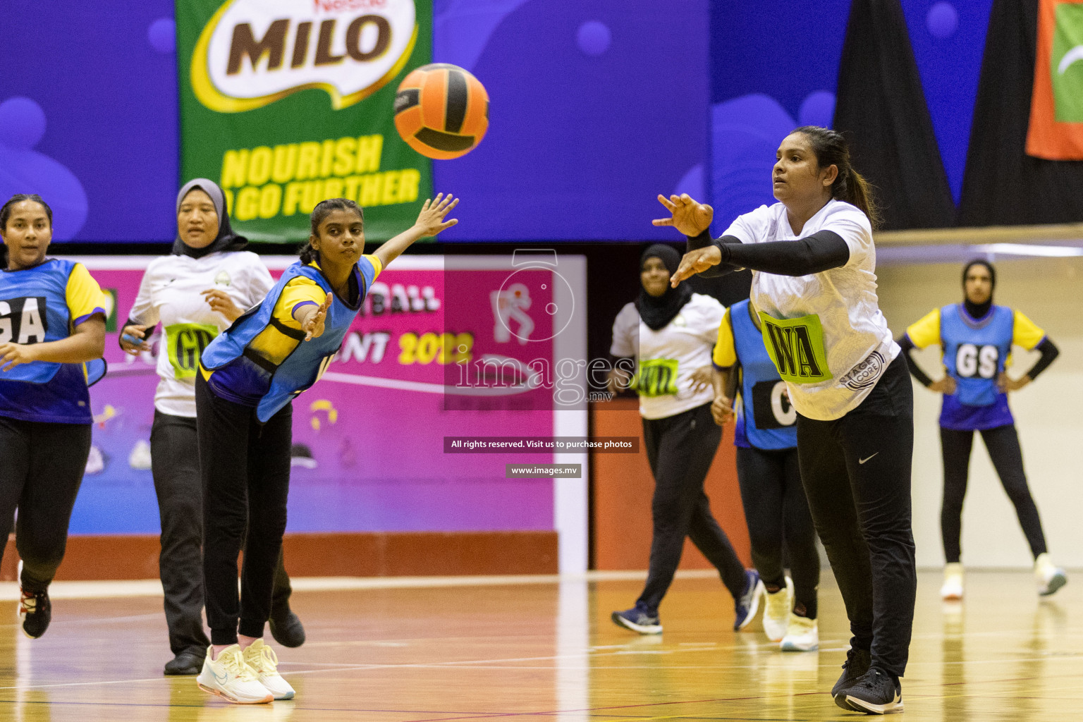 Club Green Streets vs Kulhudhufushi Y&RC in the 1st Division Final of Milo National Netball Tournament 2022 on 22nd July 2022 held in Social Center, Male', Maldives. Photographer: Shuu / images.mv