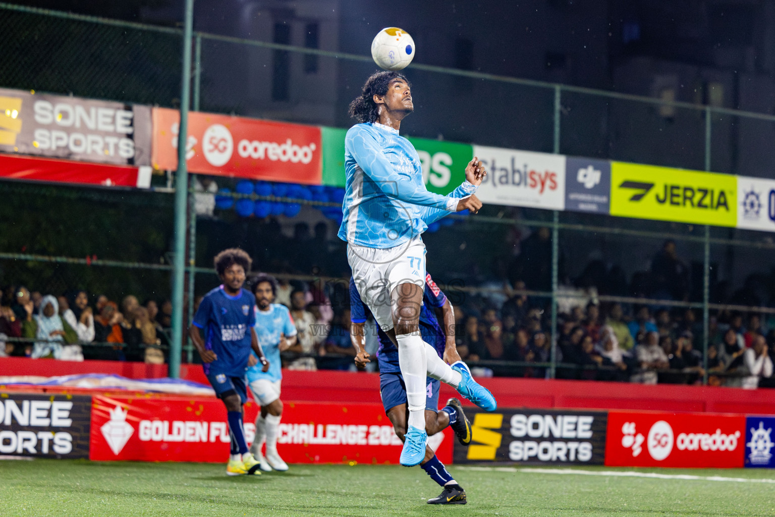 K Maafushi vs K Guraidhoo in Kaafu Atoll Semi Final in Day 24 of Golden Futsal Challenge 2025 was held on Tuesday , 28th January 2025, in Hulhumale', Maldives. Photos: Nausham Waheed / images.mv