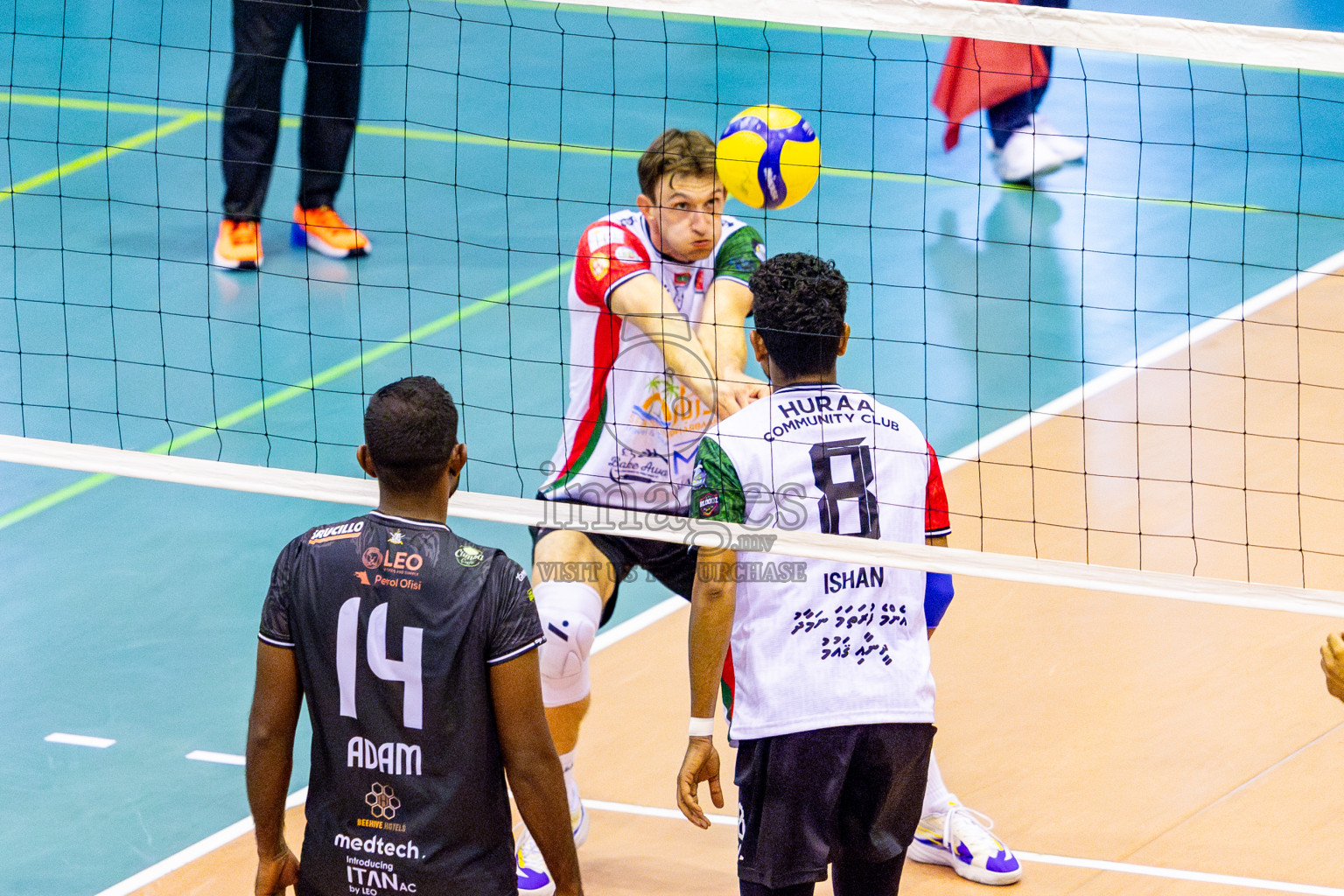 Dhivehi Sifainge Club vs Huraa Community Club in Semi Finals of MILO VAM Cup 2025 held in Male', Maldives on Tuesday, 1st July 2025 at Social Center Indoor Hall Photos By: Nausham Waheed / images.mv