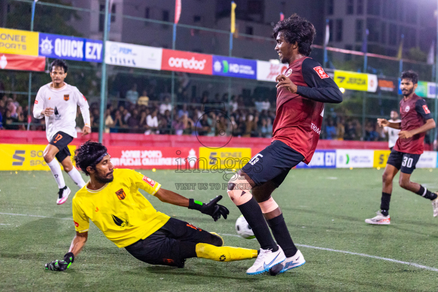 Th. Omadhoo vs Th. Hirilandhoo in Thaa Atoll Semi Final in Day 23 of Golden Futsal Challenge 2024 was held on Tuesday , 6th February 2024 in Hulhumale', Maldives 
Photos: Hassan Simah / images.mv