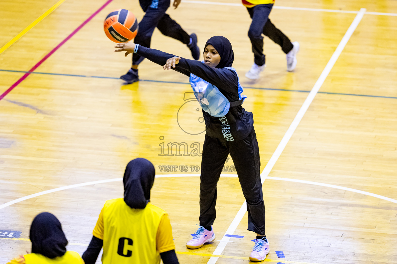 Day 1 of 25th Milo Inter-School Netball Tournament was held in Social Center at Male', Maldives on Thursday, 8th August 2024. Photos: Nausham Waheed / images.mv