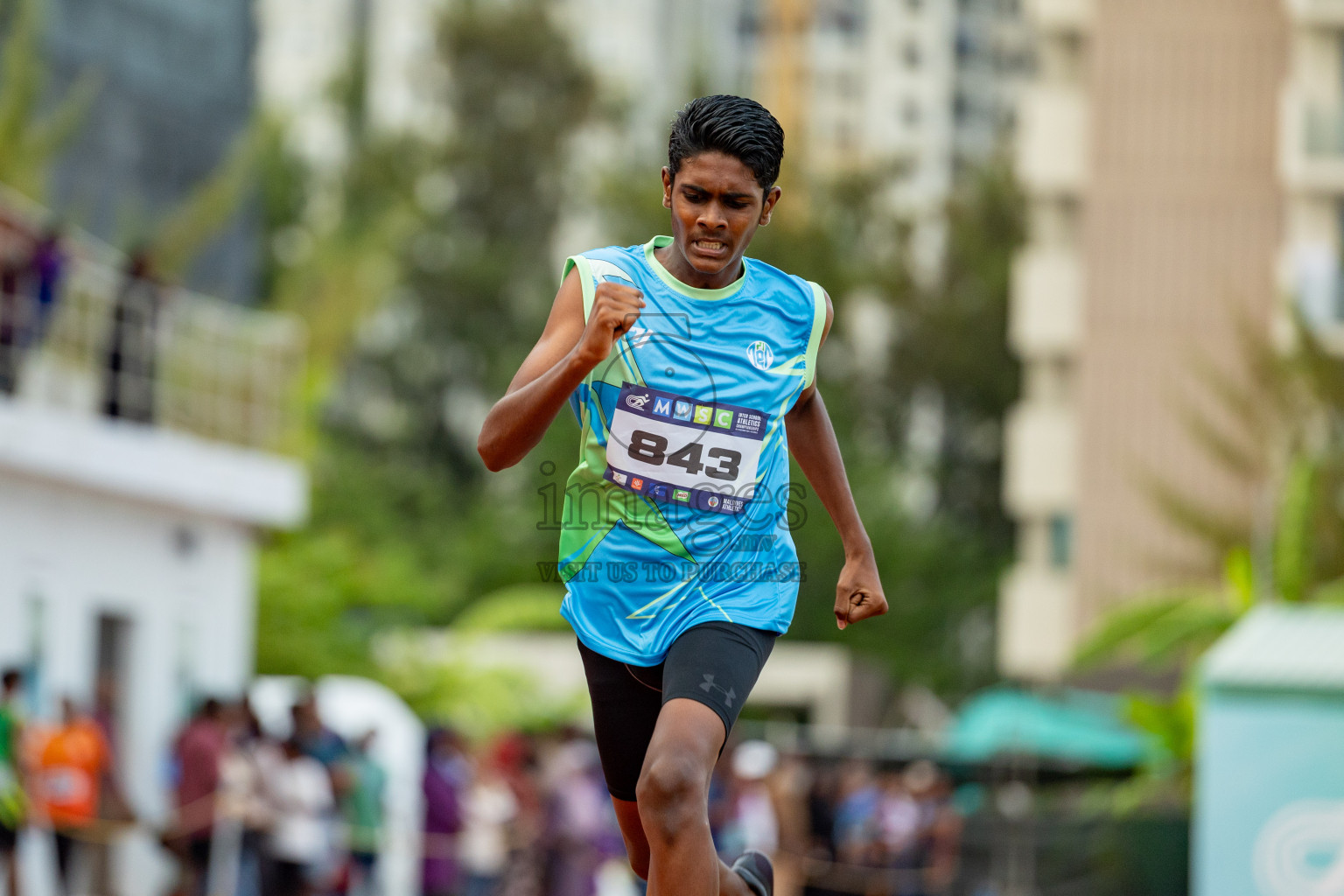 Day 2 of MWSC Interschool Athletics Championships 2024 held in Hulhumale Running Track, Hulhumale, Maldives on Sunday, 10th November 2024. 
Photos by: Hassan Simah / Images.mv