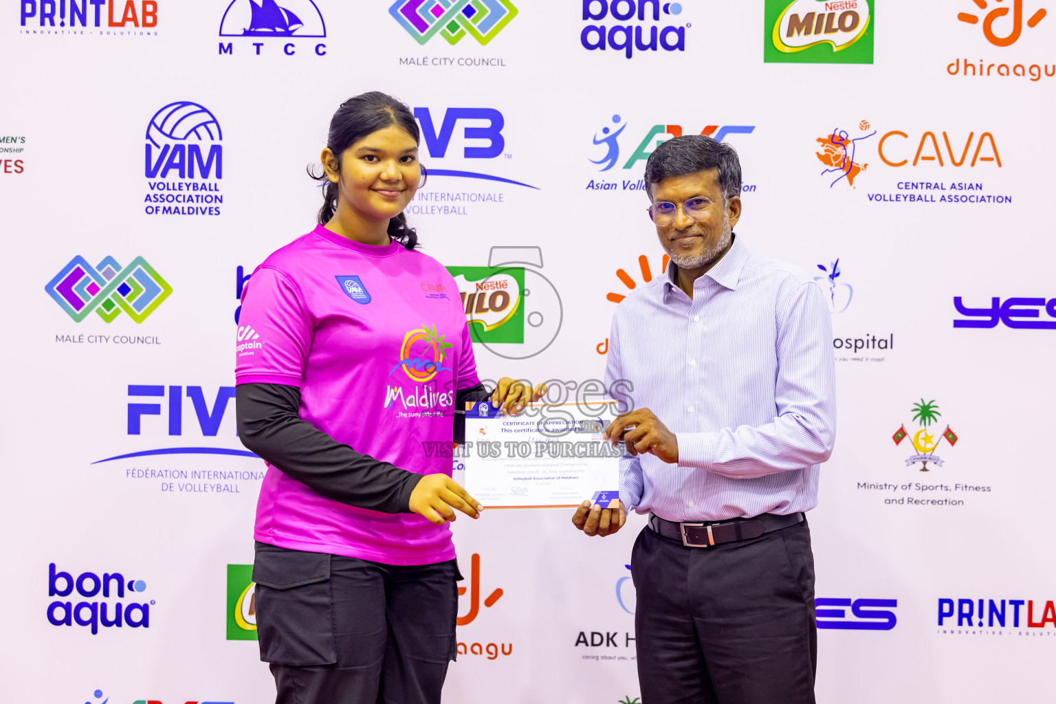 Sri Lanka vs Maldives in Semi Final of CAVA U20 Woman's Volleyball Championship 2024 was held in Social Center, Male', Maldives on 22nd July 2024. Photos: Nausham Waheed / images.mv