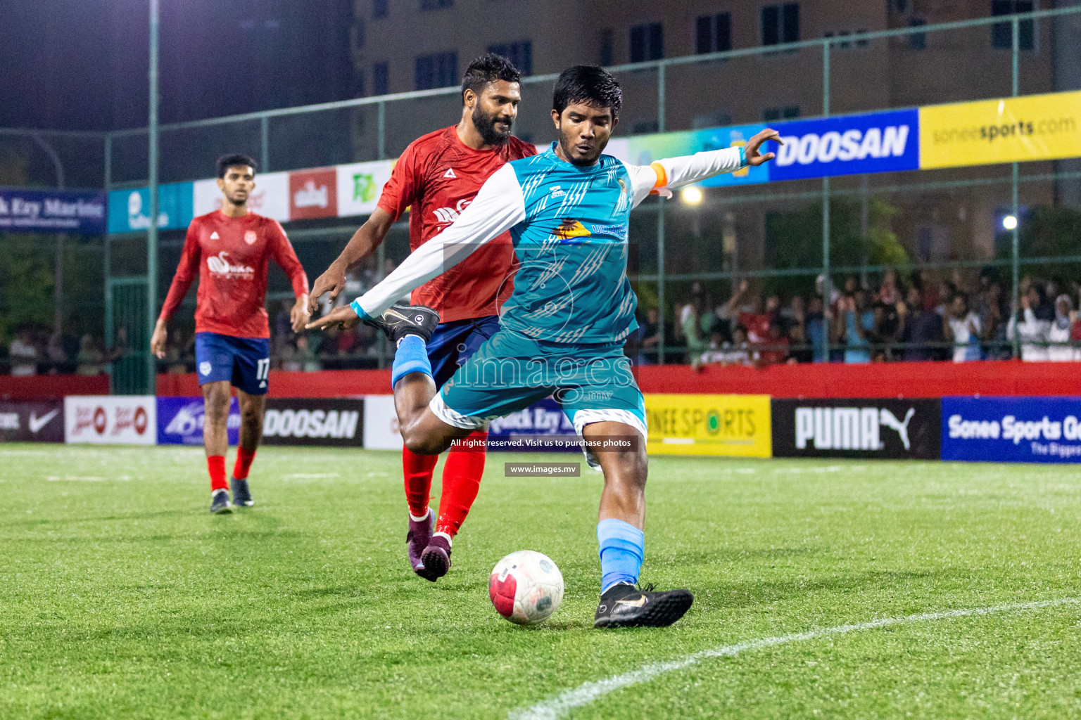 HA. Dhidhdhoo vs HA. Muraidhoo in Day 6 of Golden Futsal Challenge 2023 on 10 February 2023 in Hulhumale, Male, Maldives