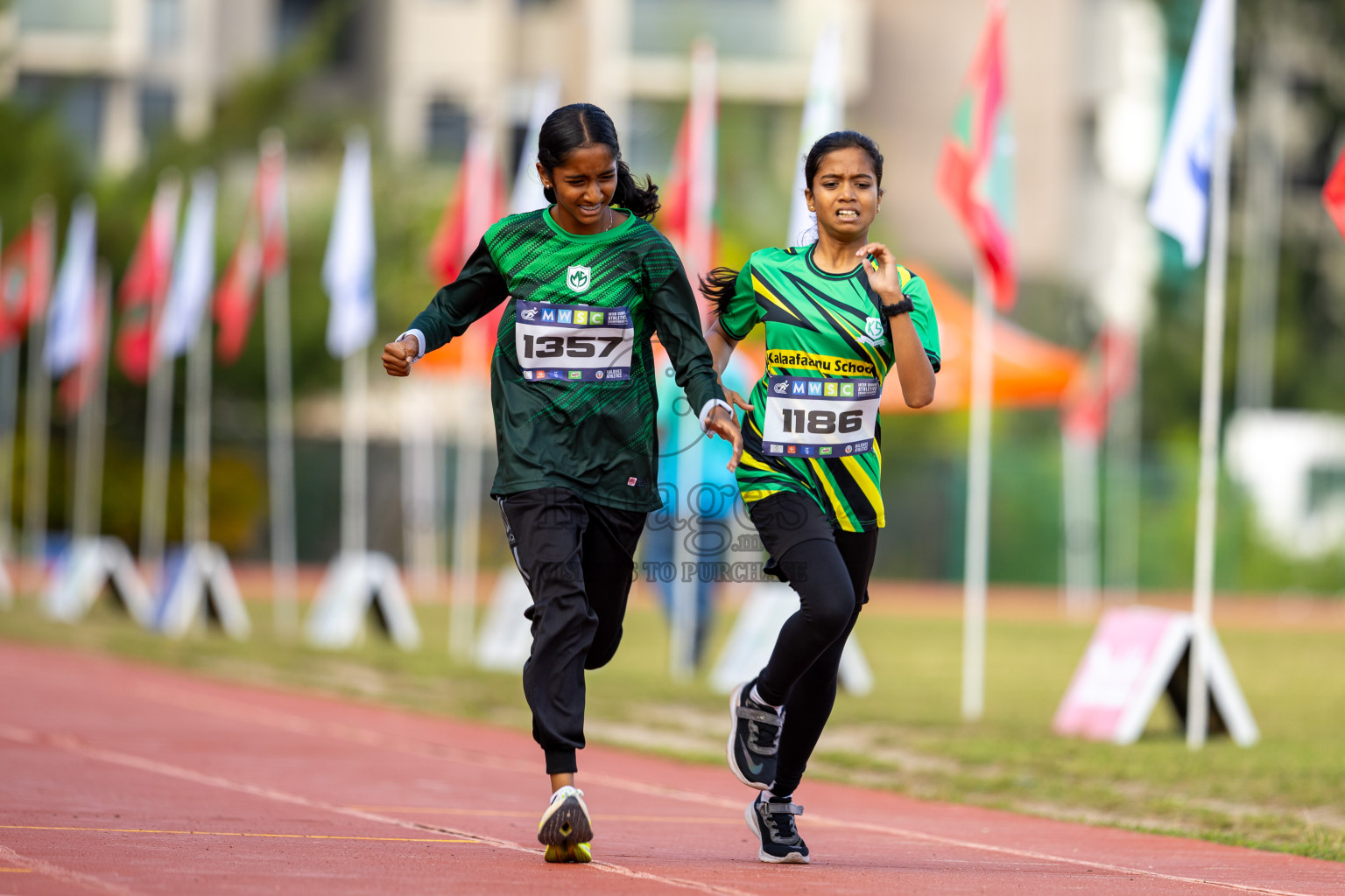 Day 2 of MWSC Interschool Athletics Championships 2024 held in Hulhumale Running Track, Hulhumale, Maldives on Sunday, 10th November 2024. Photos by: Ismail Thoriq / Images.mv