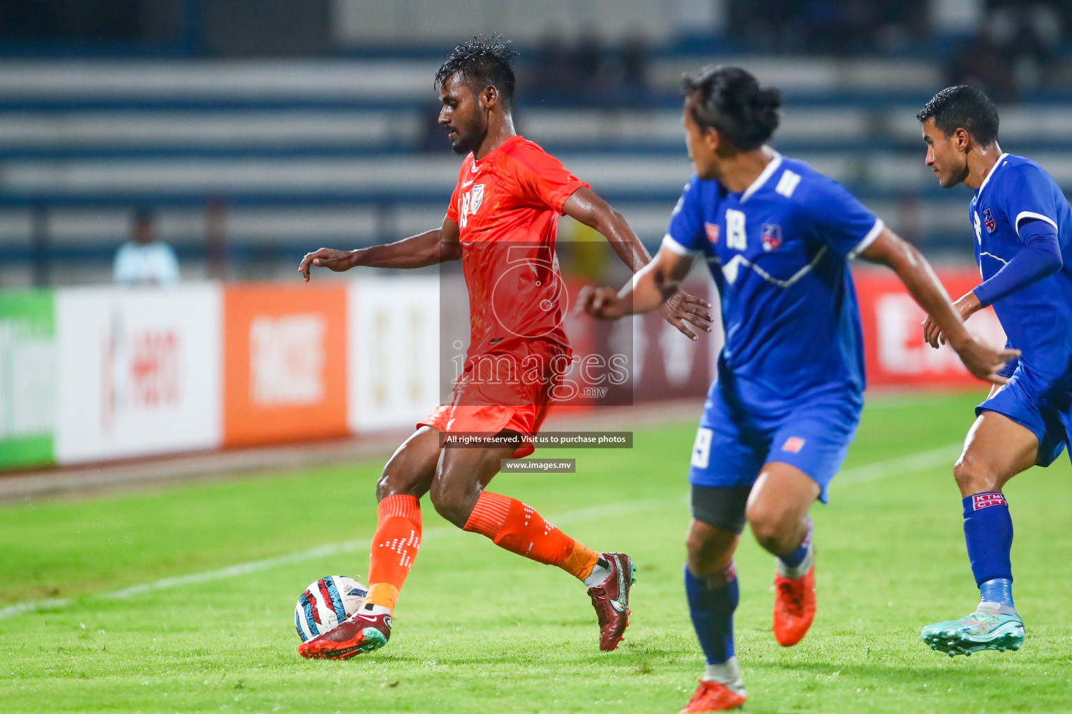 Nepal vs India in SAFF Championship 2023 held in Sree Kanteerava Stadium, Bengaluru, India, on Saturday, 24th June 2023. Photos: Hassan Simah / images.mv