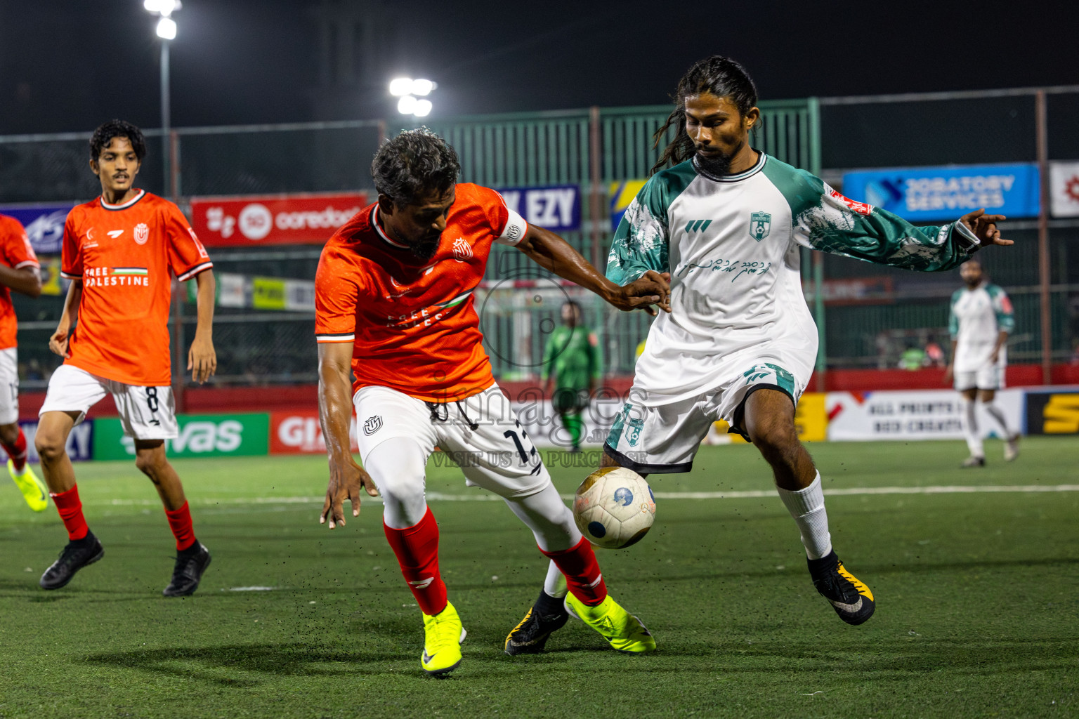HDh Nolhivaran vs HDh Kumundhoo in Day 13 of Golden Futsal Challenge 2025 was held on Friday, 17th January 2025, in Hulhumale', Maldives 
Photos: Hassan Simah / images.mv