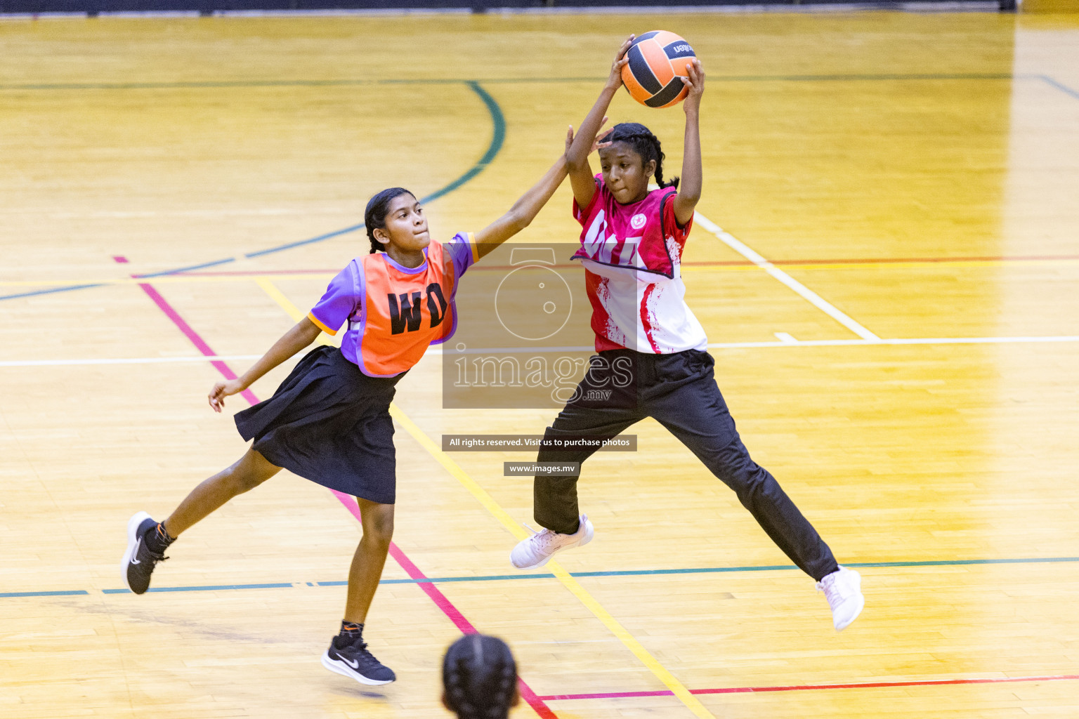 Day 11 of 24th Interschool Netball Tournament 2023 was held in Social Center, Male', Maldives on 6th November 2023. Photos: Nausham Waheed / images.mv