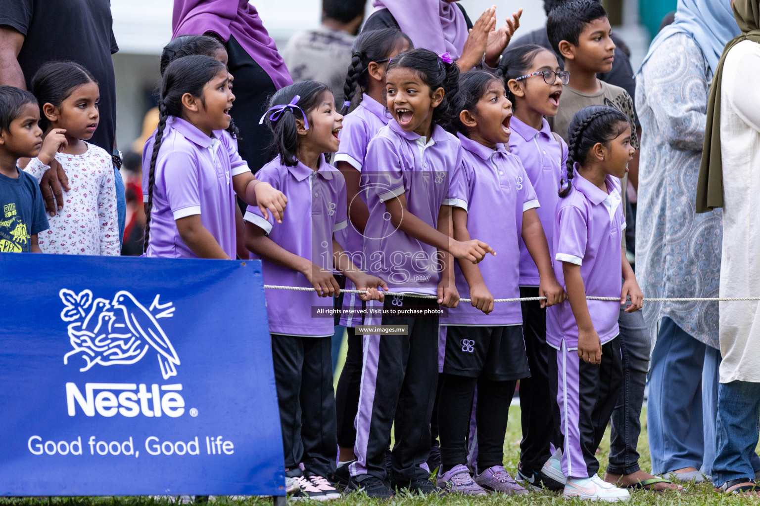 Day 2 of Nestle' Kids Netball Fiesta 2023 held in Henveyru Stadium, Male', Maldives on Thursday, 1st December 2023. Photos by Nausham Waheed / Images.mv