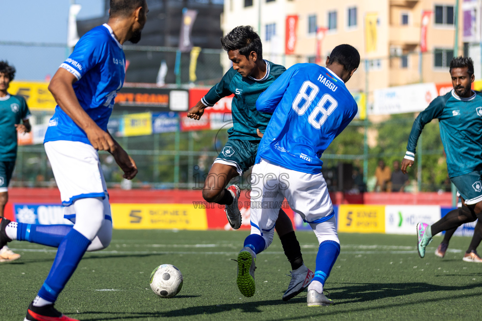 R Dhuvaafaru VS R Hulhudhuffaaru in Day 13 of Golden Futsal Challenge 2024 was held on Saturday, 27th January 2024, in Hulhumale', Maldives Photos: Nausham Waheed / images.mv