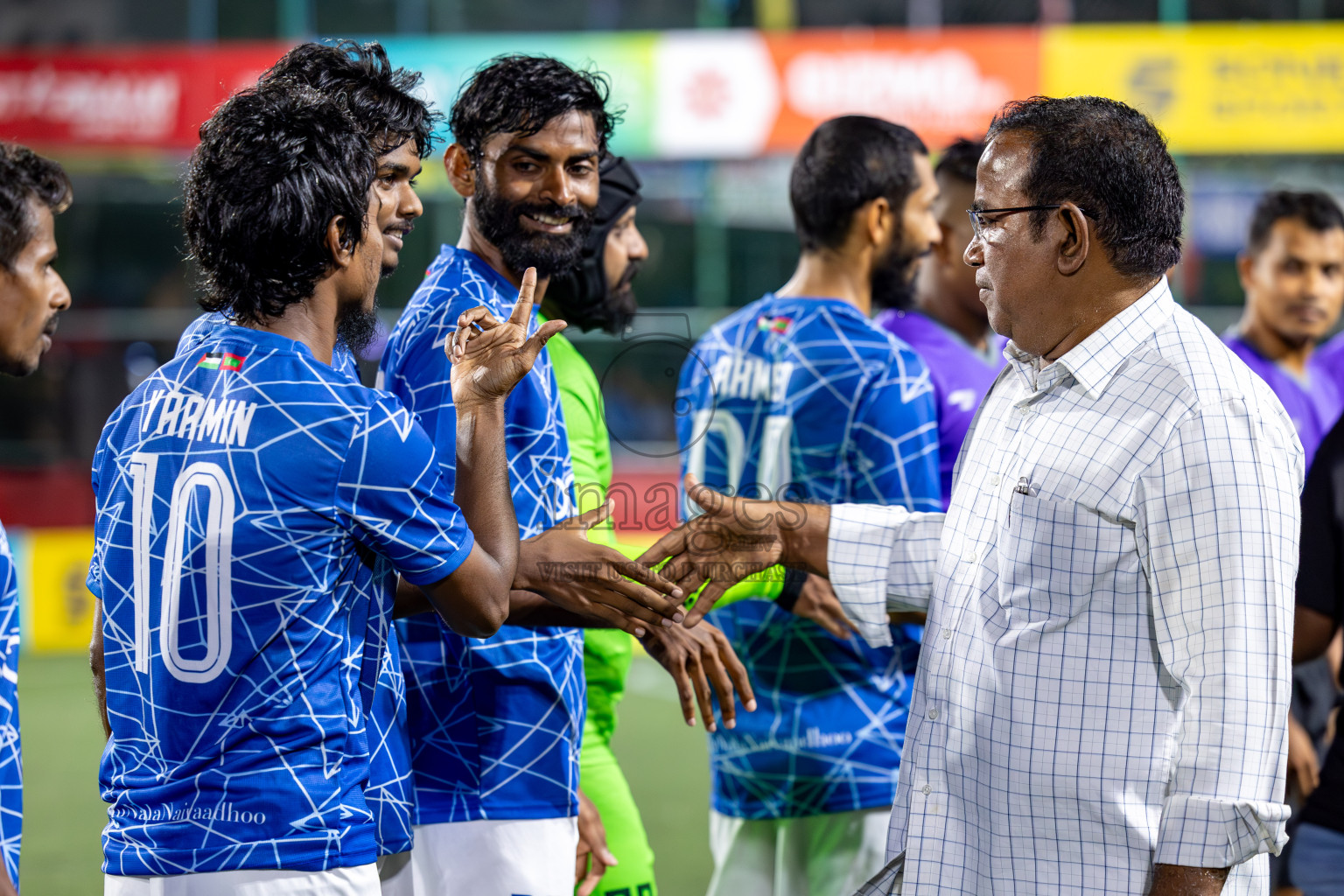 L. Gan VS HDh. Naivaadhoo in Round of 16 on Day 40 of Golden Futsal Challenge 2024 which was held on Tuesday, 27th February 2024, in Hulhumale', Maldives Photos: Hassan Simah / images.mv