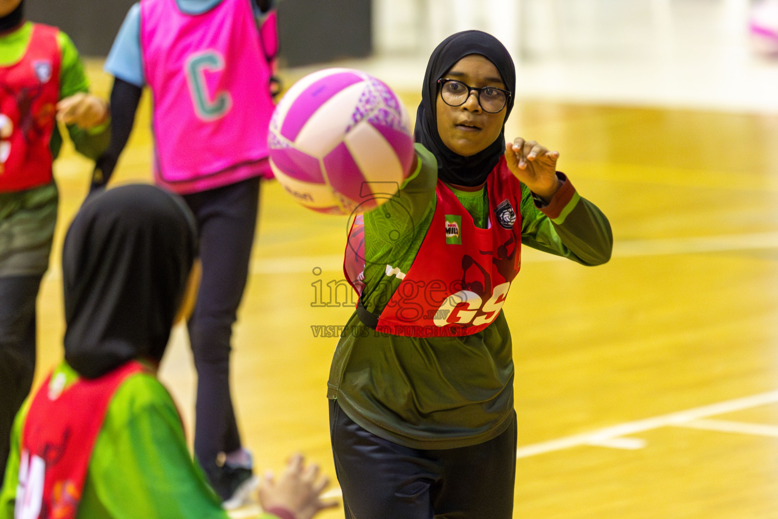Fionti SC vs Netgen A in Day 6  of 3rd Netball Junior Championship, held at Social Center on Friday 24th January 2025 . Photos: Shuu Abdul Sattar / images.mv