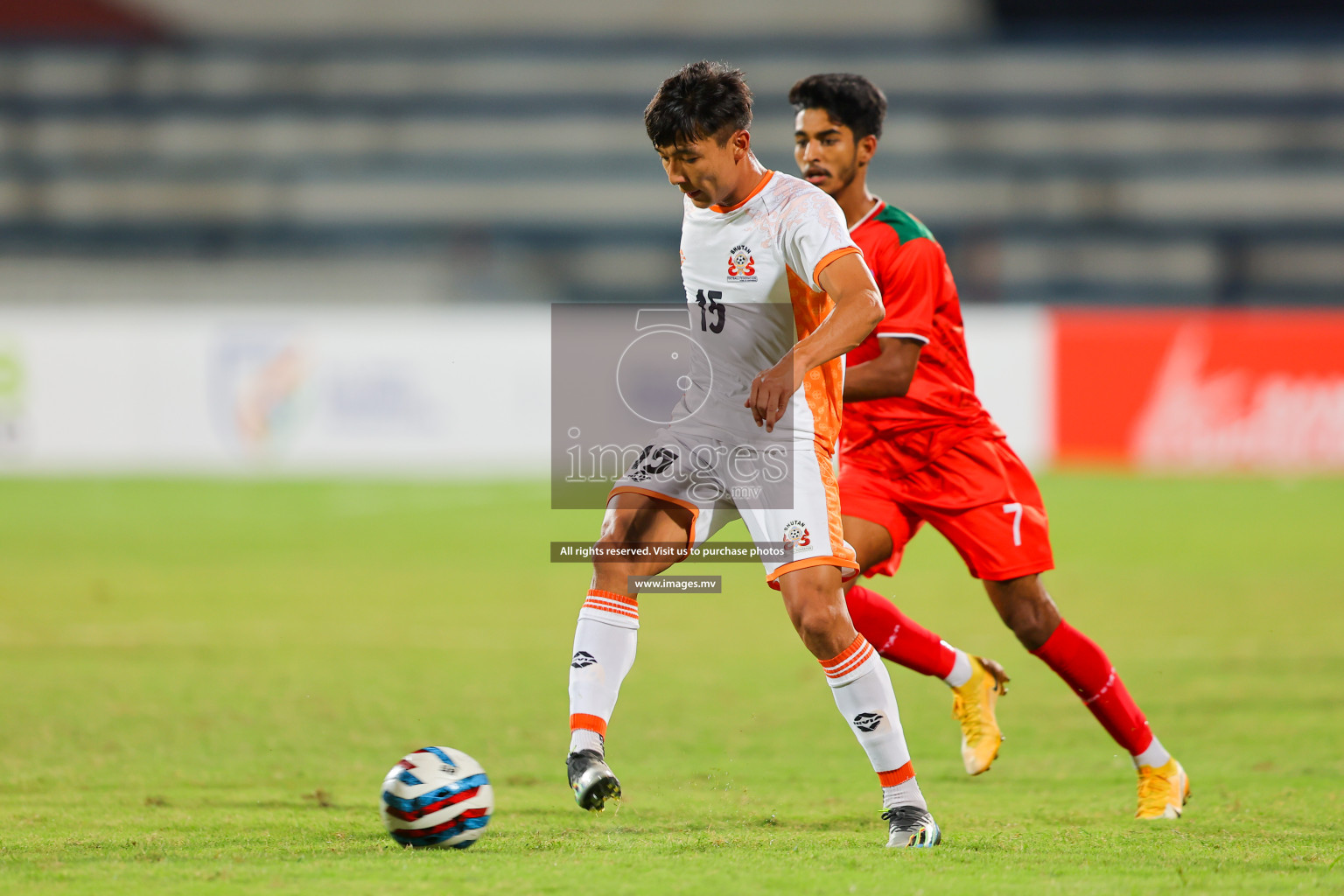 Bhutan vs Bangladesh in SAFF Championship 2023 held in Sree Kanteerava Stadium, Bengaluru, India, on Wednesday, 28th June 2023. Photos: Nausham Waheed, Hassan Simah / images.mv