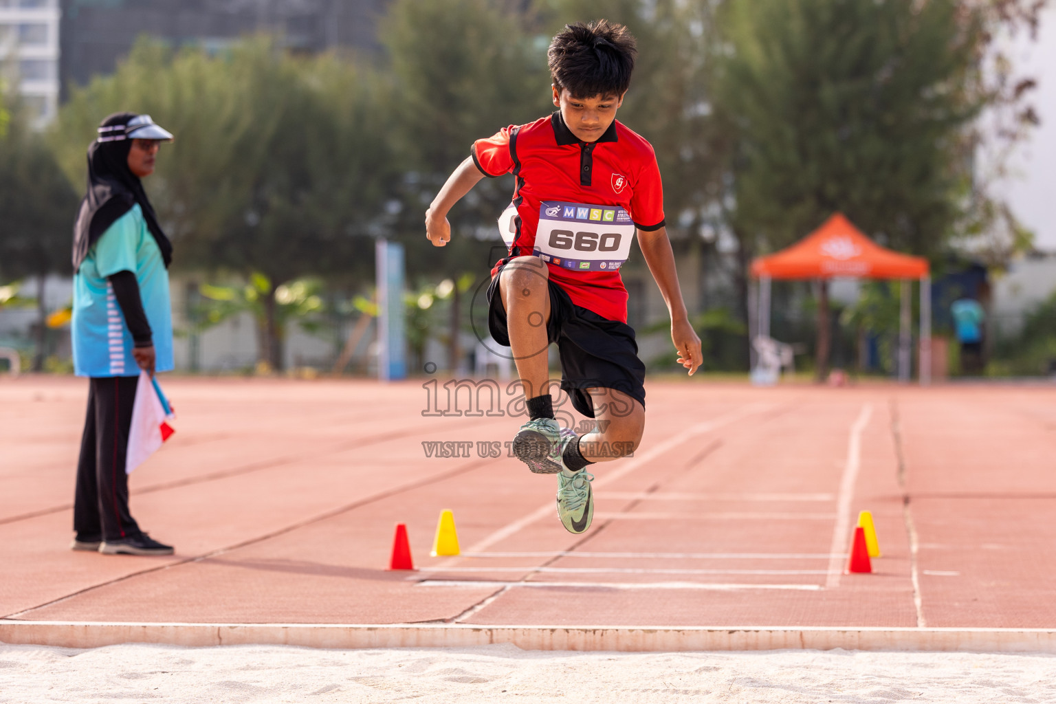 Day 5 of MWSC Interschool Athletics Championships 2024 held in Hulhumale Running Track, Hulhumale, Maldives on Wednesday, 13th November 2024. Photos by: Ismail Thoriq / Images.mv