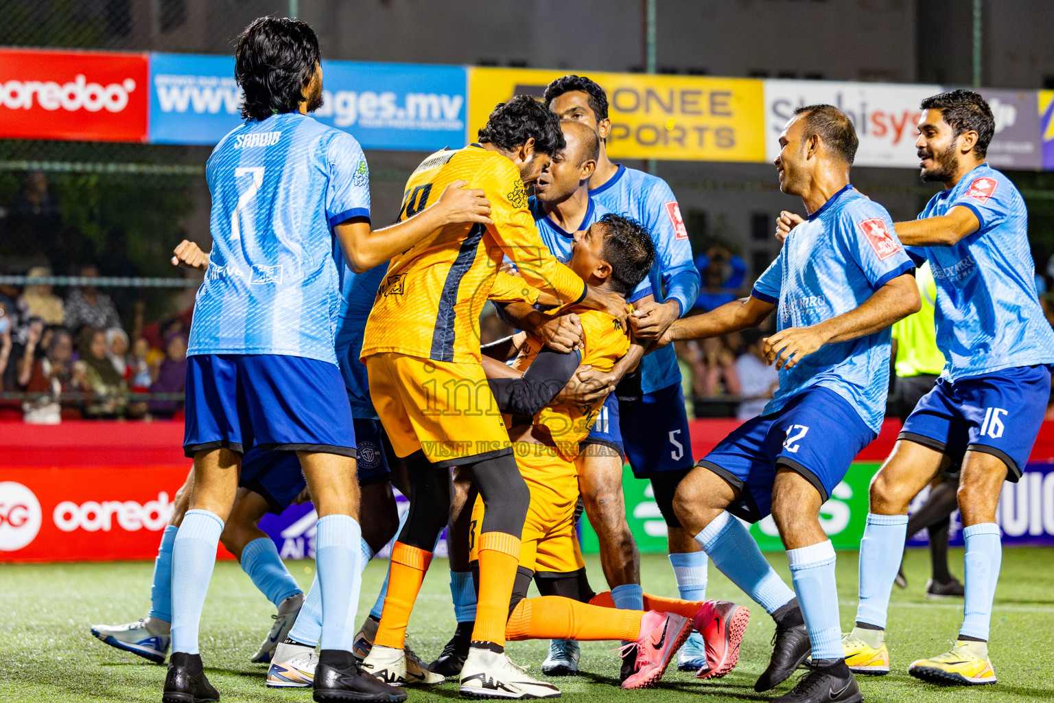 M Dhiggaru vs M Mulak in Meemu Atoll Finals in Day 25 of Golden Futsal Challenge 2025 was held on Wednesday , 28th January 2025, in Hulhumale', Maldives. Photos: Nausham Waheed / images.mv