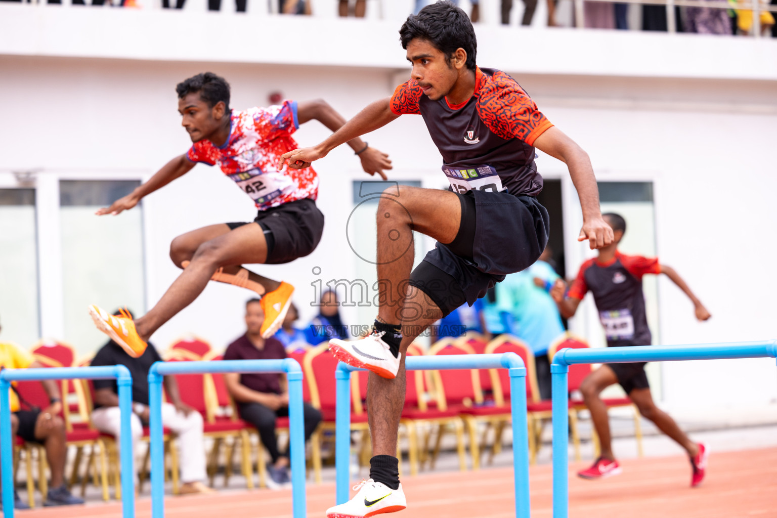 Day 6 of MWSC Interschool Athletics Championships 2024 held in Hulhumale Running Track, Hulhumale, Maldives on Thursday, 14th November 2024. Photos by: Ismail Thoriq / Images.mv