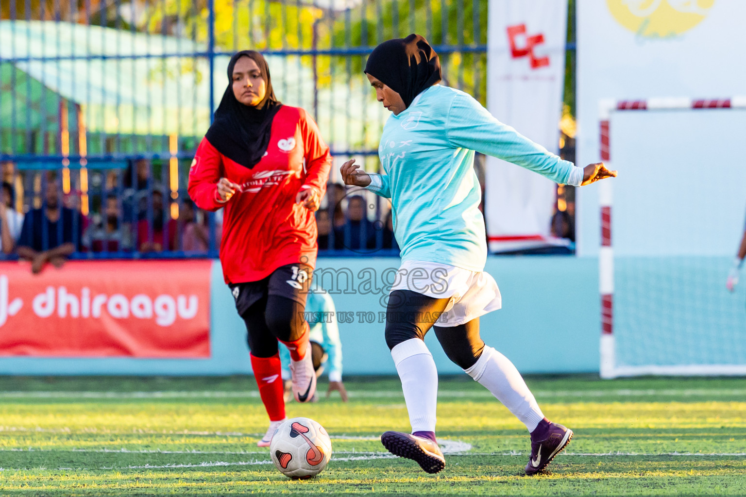 Dhonfan vs Goidhoo in Day 3 of Better in Baa Futsal Fiesta 2025 Woman's division held in B. Eydhafushi, Maldives on Friday, 7th November 2025. Photos: Nausham Waheed / images.mv