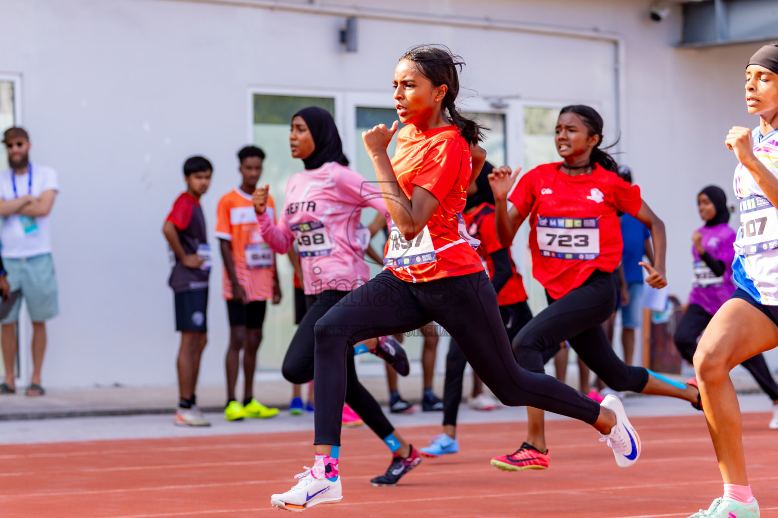 Day 3 of MWSC Interschool Athletics Championships 2024 held in Hulhumale Running Track, Hulhumale, Maldives on Monday, 11th November 2024. Photos by: Nausham Waheed / Images.mv