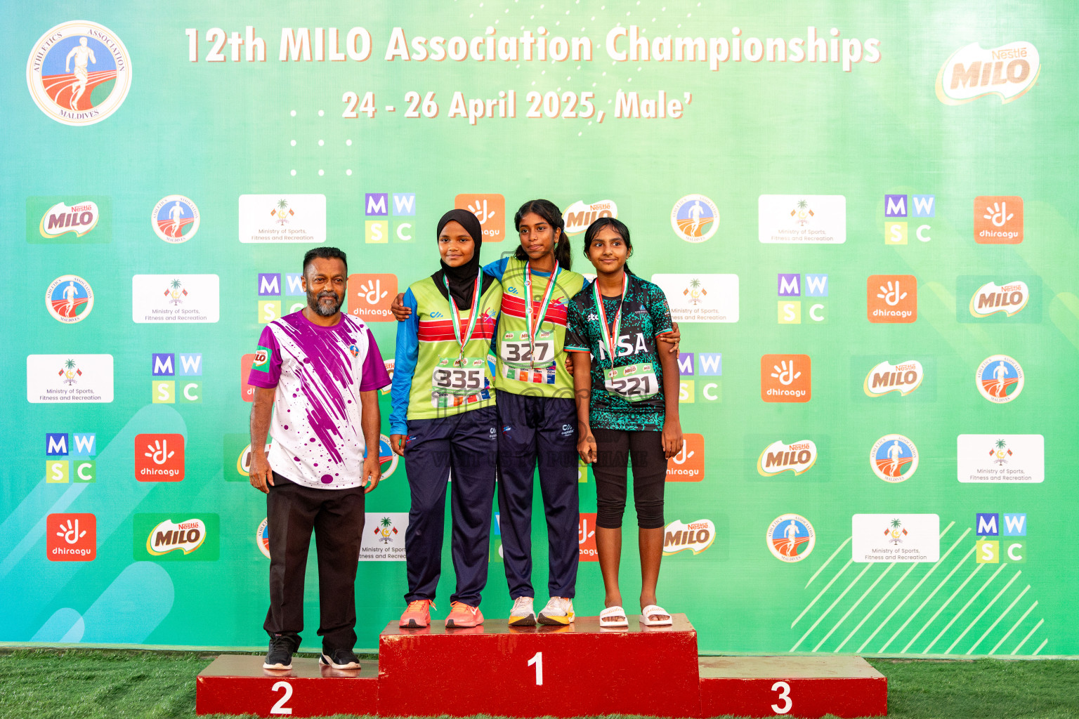 Day 2 of 12th Milo Association Championships was held in Ekuveni Track at Male', Maldives on Friday, 25th April 2025. Photos: Hassan Simah / images.mv