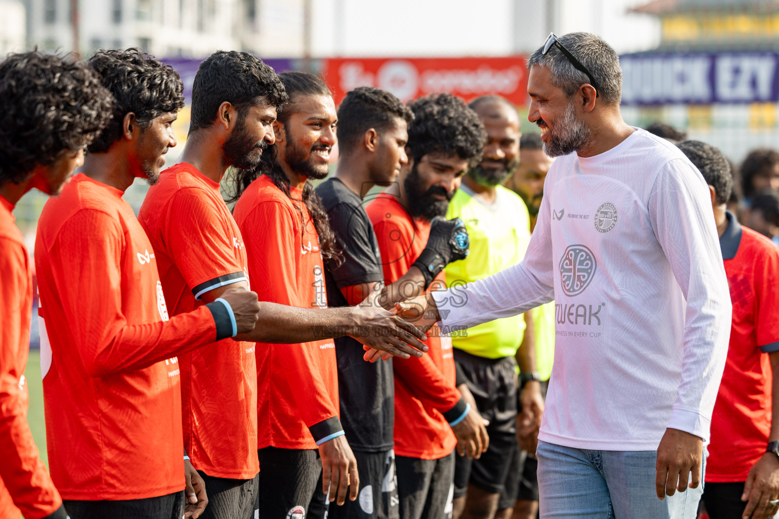Th Dhiyamigili vs Th Omadhoo in Day 14 of Golden Futsal Challenge 2025 was held on Saturday, 18th January 2025, in Hulhumale', Maldives. 
Photos: Hassan Simah / images.mv