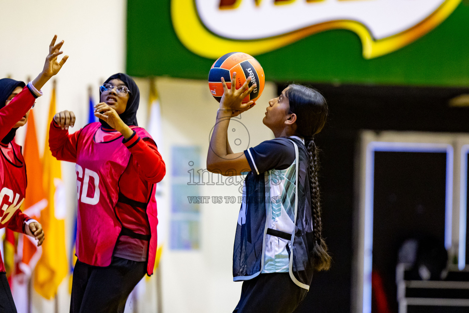 Day 9 of 25th Inter-School Netball Tournament was held in Social Center at Male', Maldives on Monday, 19th August 2024. Photos: Nausham Waheed / images.mv