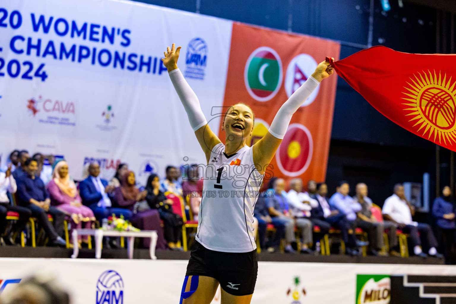 Kyrgyzstan vs Sri Lanka in Final of CAVA U20 Woman's Volleyball Championship 2024 was held in Social Center, Male', Maldives on 23rd July 2024. Photos: Nausham Waheed / images.mv