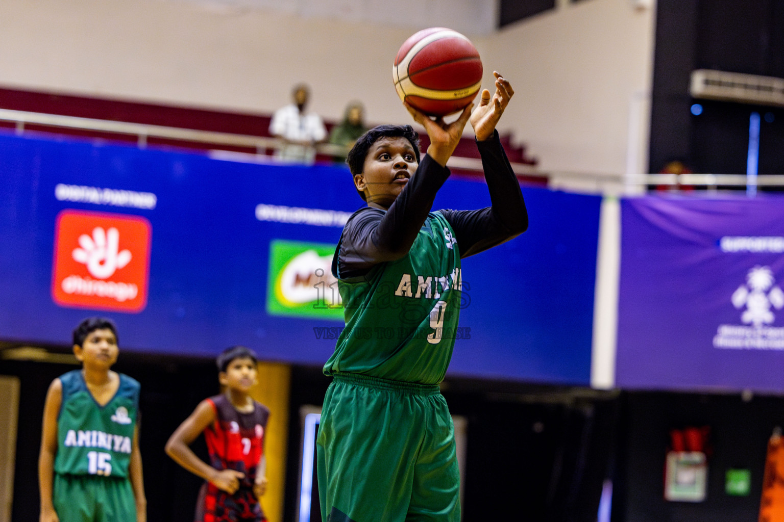 Aminiyya School vs Iskandhar School in day 26 of Junior Basketball Championship 2024 was held in Social Center, Male', Maldives on Tuesday, 10th December 2024. Photos: Nausham Waheed / images.mv