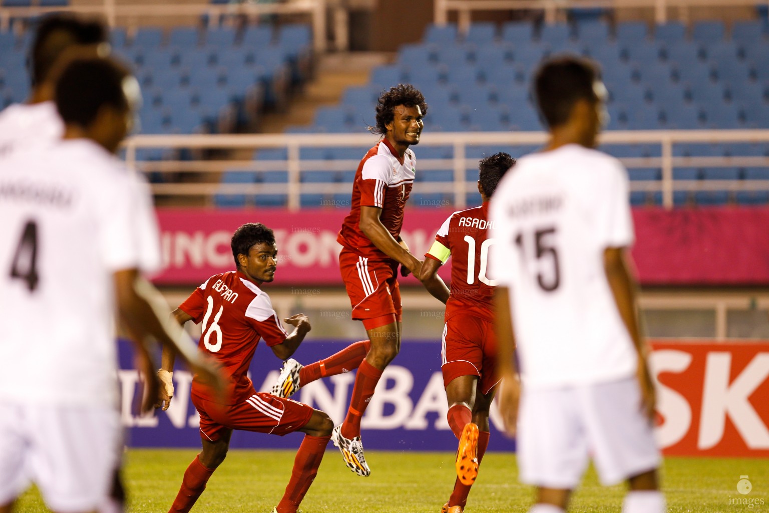 Maldivian football team in Asian Games 2014 in Incheon, South Korea (Images.mv Photo/ Hussain Sinan).