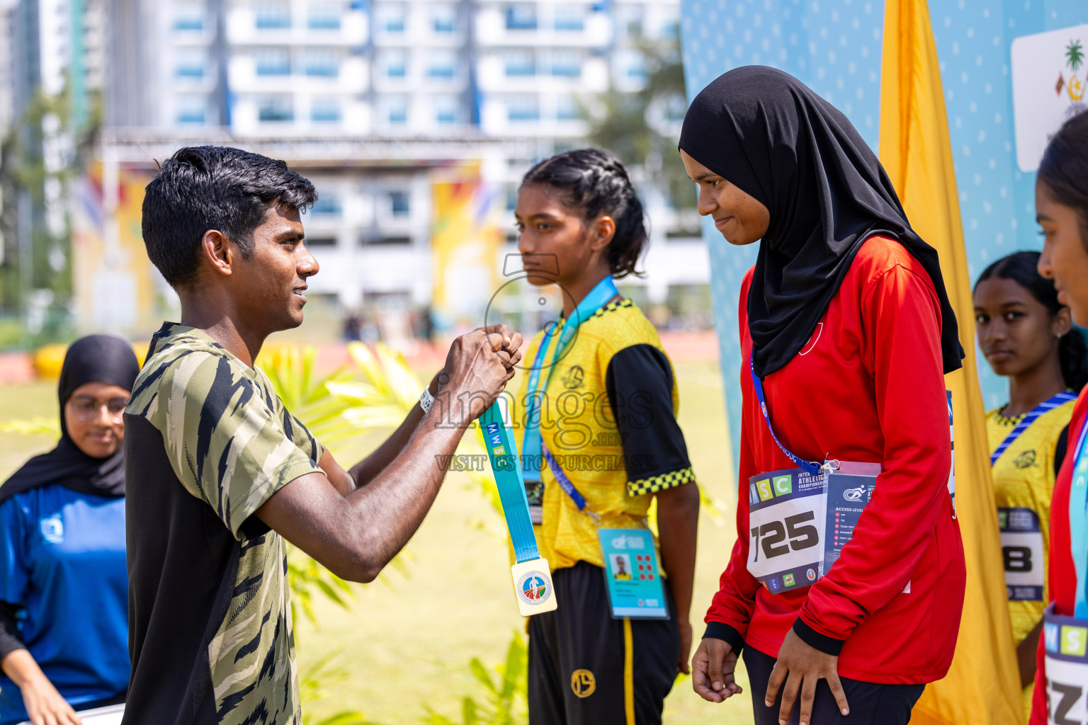 Day 6 of MWSC Interschool Athletics Championships 2024 held in Hulhumale Running Track, Hulhumale, Maldives on Thursday, 14th November 2024. Photos by: Ismail Thoriq / Images.mv