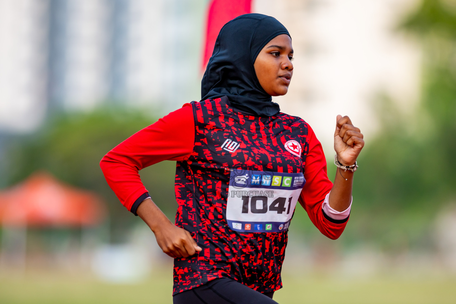 Day 5 of MWSC Interschool Athletics Championships 2024 held in Hulhumale Running Track, Hulhumale, Maldives on Wednesday, 13th November 2024. Photos by: Nausham Waheed / Images.mv