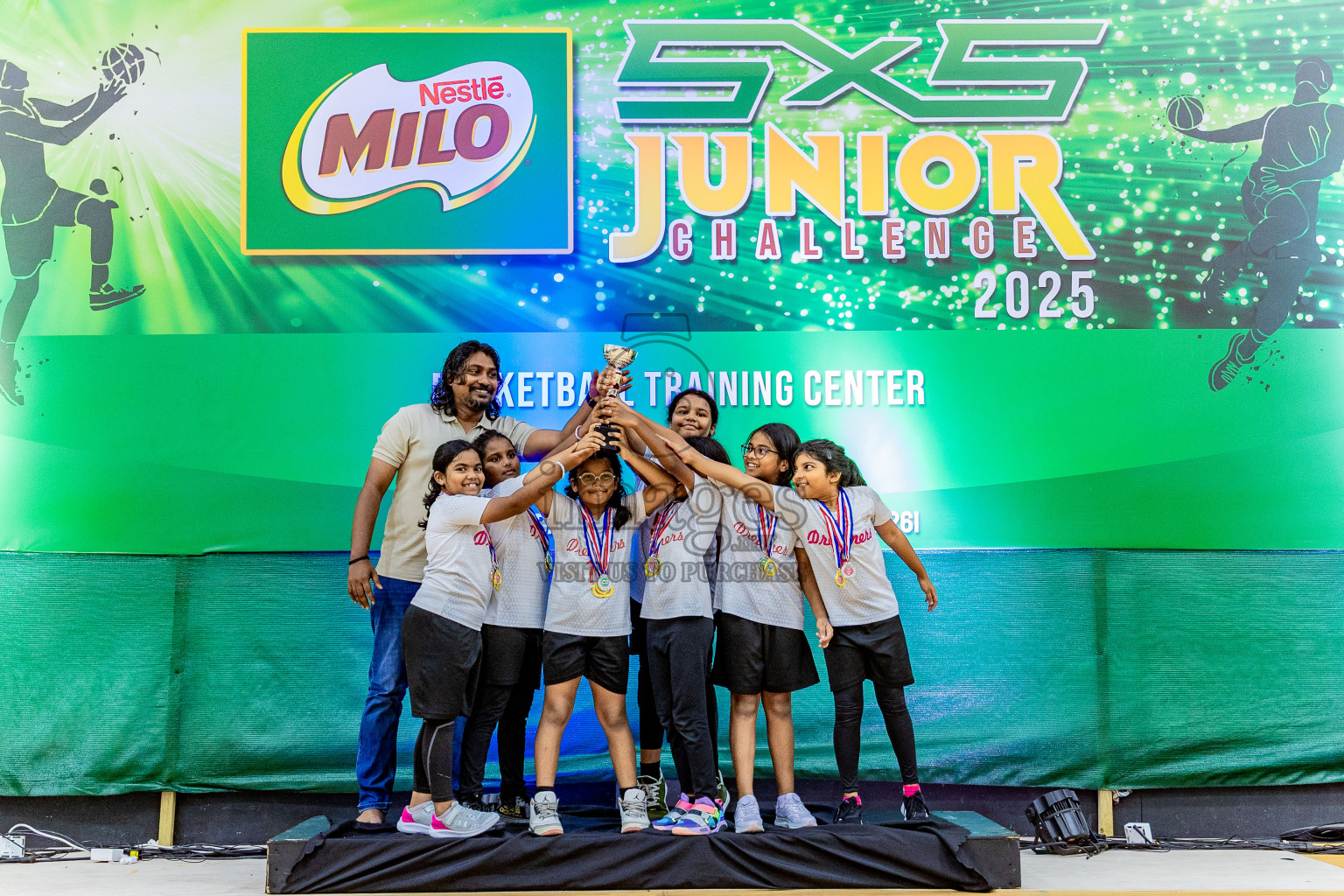 Day 3 of Milo 5 x 5 Junior Challenge 2025 - Basketball tournament held in Basketball Training Center, Male', Maldives on Saturday, 11th October 2025. Photos by: Nausham Waheed, Areef Adam / Images.mv