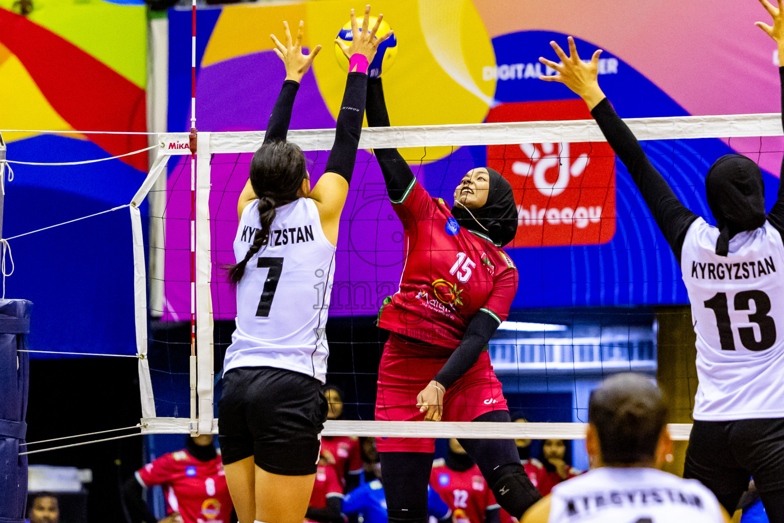 Final of CAVA Woman's Volleyball Challenge Cup 2024 was held in Social Center, Male', Maldives on Wednesday, 11th September 2024. Photos: Nausham Waheed / images.mv