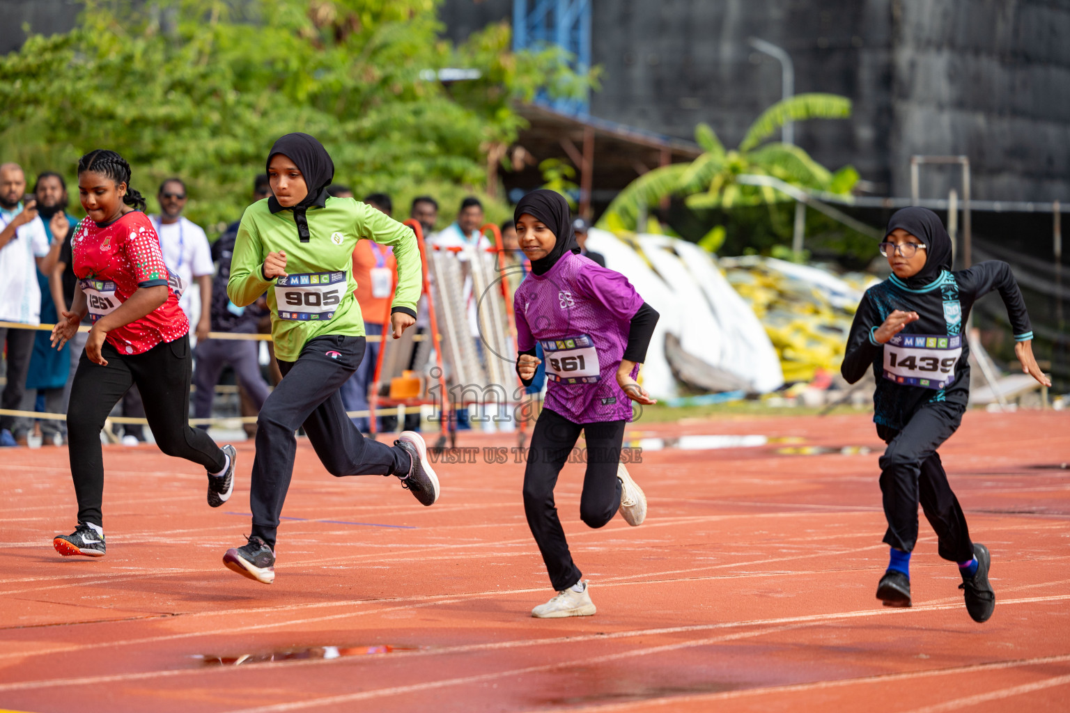 Day 1 of MWSC Interschool Athletics Championships 2024 held in Hulhumale Running Track, Hulhumale, Maldives on Saturday, 9th November 2024. 
Photos by: Ismail Thoriq, Hassan Simah / Images.mv