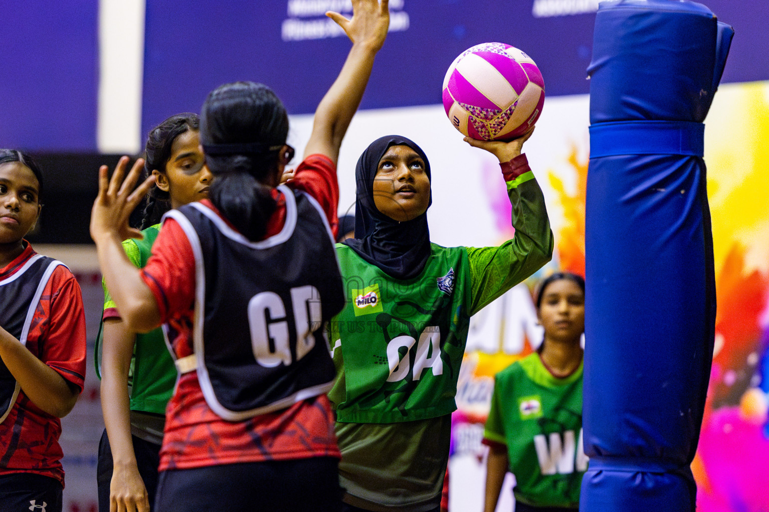AIS Netball Academy vs Fiontti Sports Academy in Day 2 of 3rd Junior Championship - Netball association of Maldives, held at Social Center on Monday 20th January 2025 . Photos by Nausham Waheed
