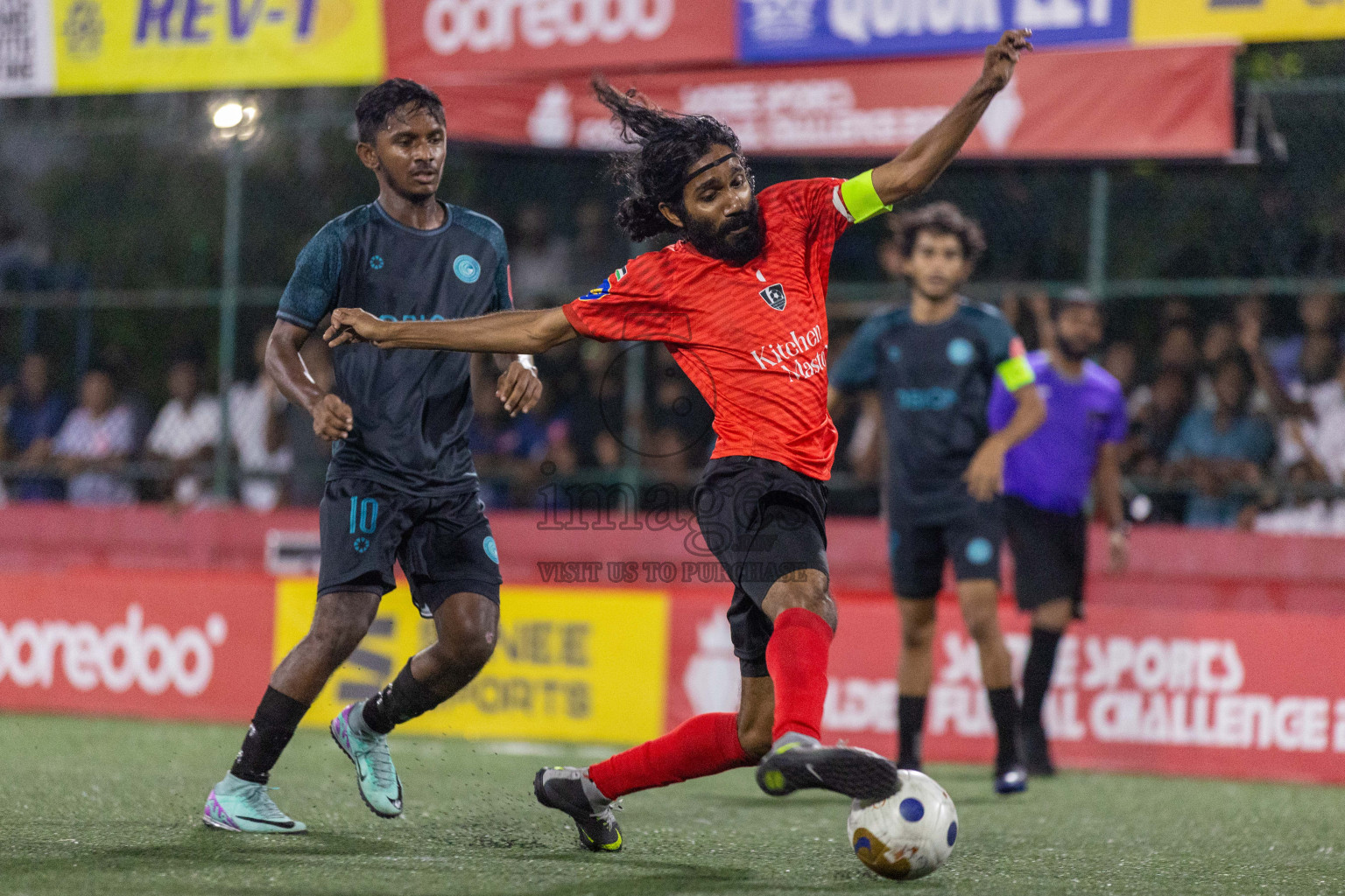 Sh Kanditheemu vs Sh Feydhoo in Day 21 of Golden Futsal Challenge 2024 was held on Sunday , 4th February 2024 in Hulhumale', Maldives Photos: Nausham Waheed / images.mv