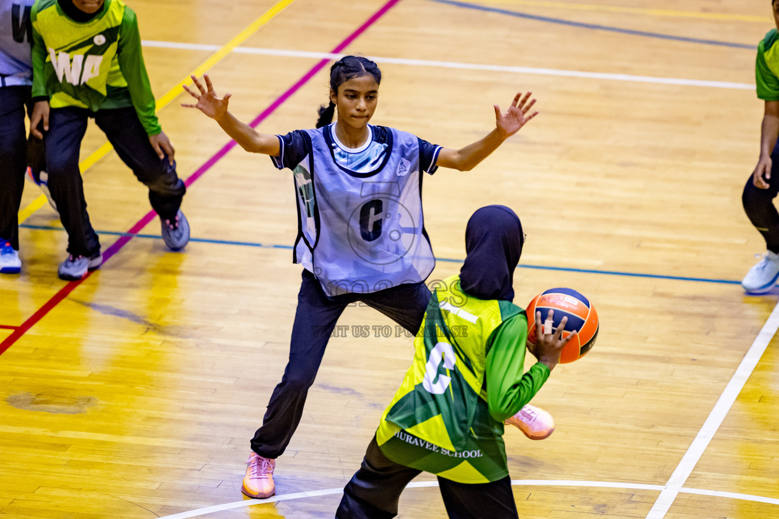 Day 3 of 25th Inter-School Netball Tournament was held in Social Center at Male', Maldives on Sunday, 11th August 2024. Photos: Nausham Waheed / images.mv