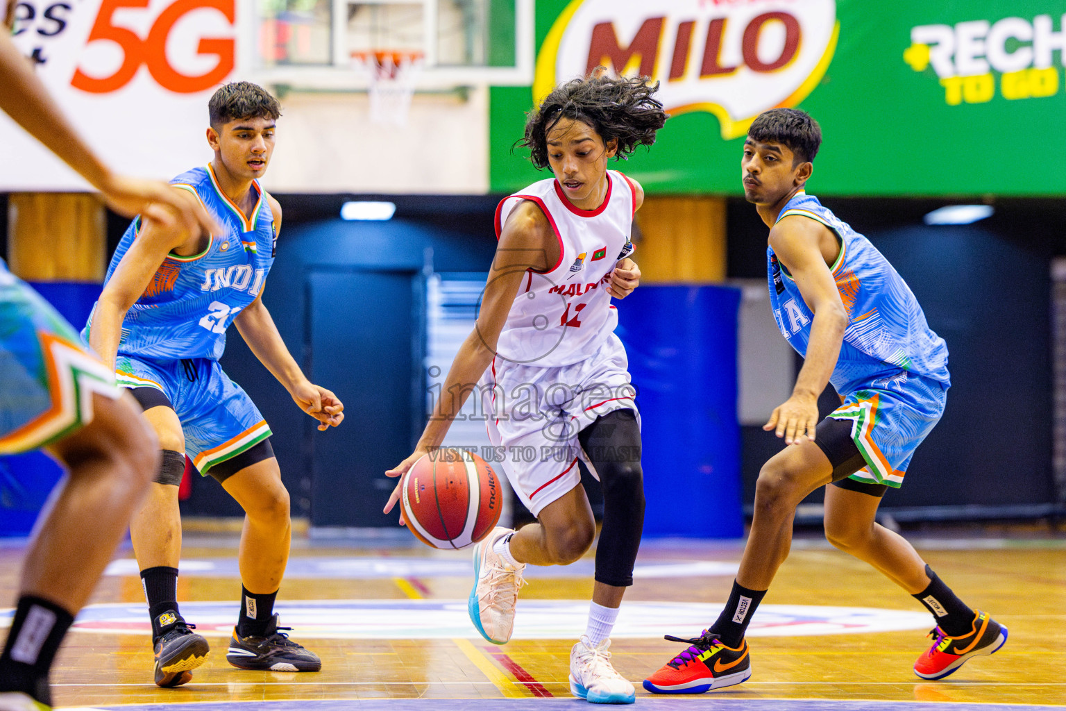Maldives vs India in Day 2 of Under 16 Asian Cup SABA Qualifiers 2025 was held in Social Center, Male', Maldives on Friday, 13th June 2025. Photos: Nausham Waheed / images.mv