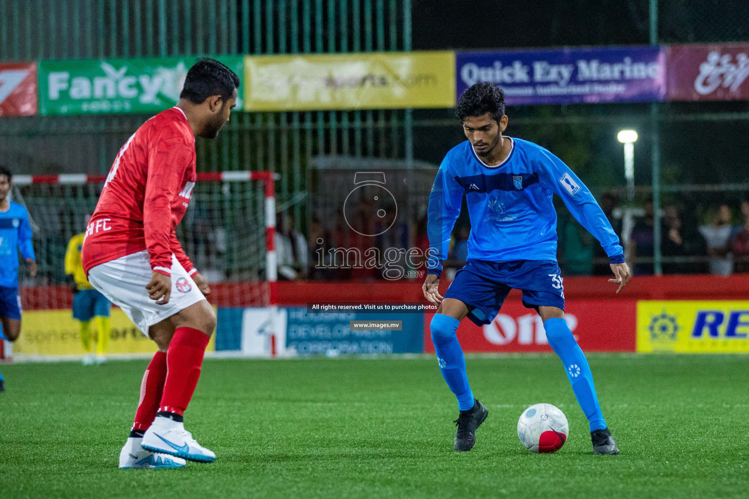 Sh. Milandhoo vs Sh. Maroshi in Day 2 of Golden Futsal Challenge 2023 on 06 February 2023 in Hulhumale, Male, Maldives